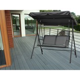 2-zits tuin- en balkonschommel 140x110x153cm grijs