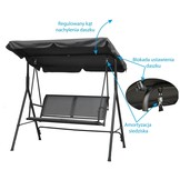 2-zits tuin- en balkonschommel 140x110x153cm grijs