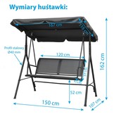 2-zits tuin- en balkonschommel 140x110x153cm grijs