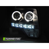 Koplampen dual halo rims geschikt voor Ford F150 MK12 08-14 Angel Eyes zwart