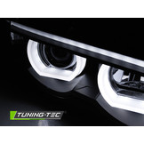 Koplampen dual halo rims geschikt voor BMW E38 94-01 Angel Eyes 3D zwart