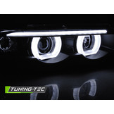 Koplampen dual halo rims geschikt voor BMW E38 94-01 Angel Eyes 3D zwart