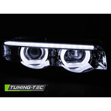 Koplampen dual halo rims geschikt voor BMW E38 94-01 Angel Eyes 3D chroom