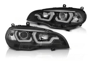 Koplampen dual halo rims geschikt voor BMW X5 E70 07-13 zwart