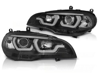 Koplampen dual halo rims geschikt voor BMW X5 E70 07-13 zwart