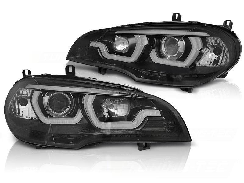Koplampen dual halo rims geschikt voor BMW X5 E70 07-13 zwart