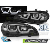 Koplampen dual halo rims geschikt voor BMW X5 E70 07-13 zwart