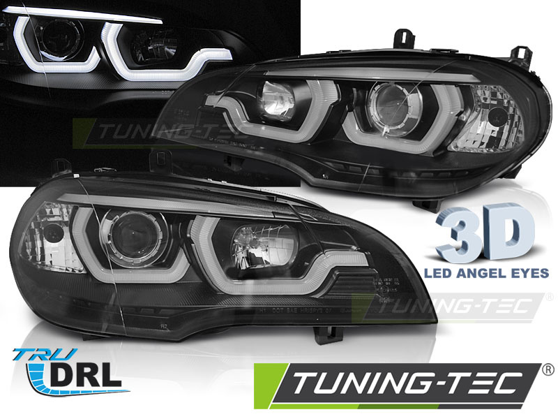 Koplampen dual halo rims geschikt voor BMW X5 E70 07-13 zwart