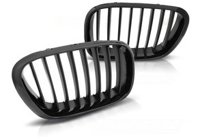 Grill geschikt voor BMW X5 E53 09.99-10.03 glanzend zwart-zwart frame
