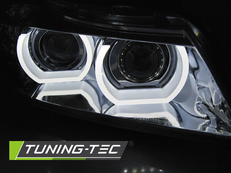 Koplampen Xenon geschikt voor BMW E90/E91 09-11 Angel Eyes chroom