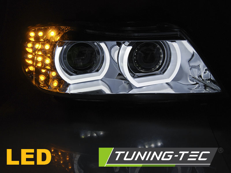 Koplampen Xenon geschikt voor BMW E90/E91 09-11 Angel Eyes chroom
