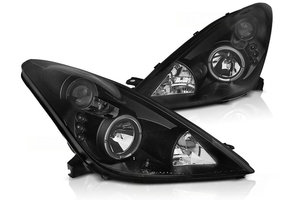 Koplampen dual halo rims geschikt voor Toyota Celica T230 99-05 Angel Eyes zwart