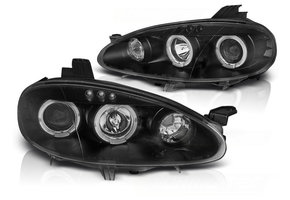 Koplampen dual halo rims geschikt voor Mazda MX5 01-05 Angel Eyes zwart