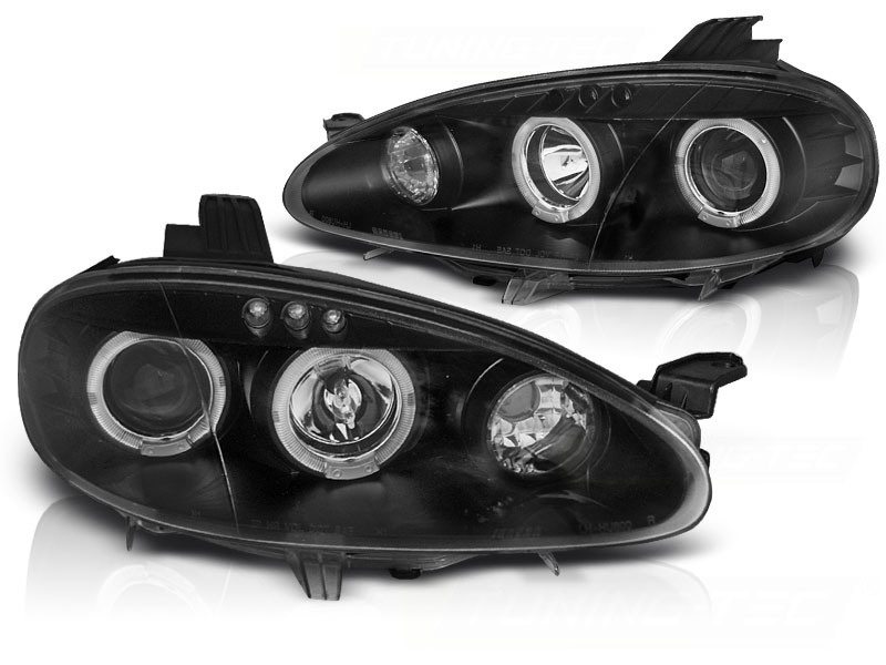 Koplampen dual halo rims geschikt voor Mazda MX5 01-05 Angel Eyes zwart