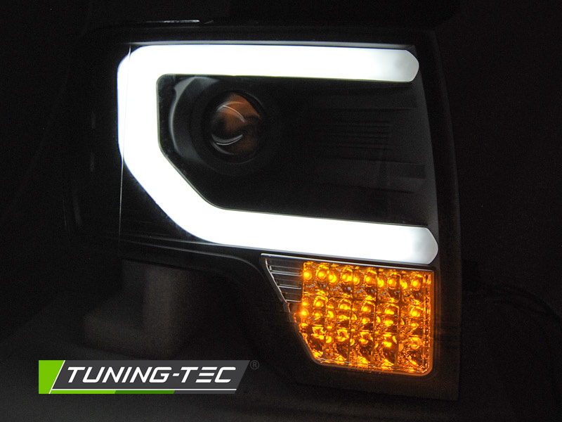 Koplampen met parkeerlicht geschikt voor Ford F150 MK12 08-14 tube light zwart