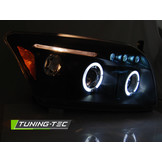 Koplampen dual halo rims geschikt voor Dodge Caliber 06-12 Angel Eyes zwart