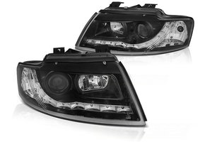 Koplampen met parkeerlicht geschikt voor Audi A4 B6 Cabrio 02-06 – zwart