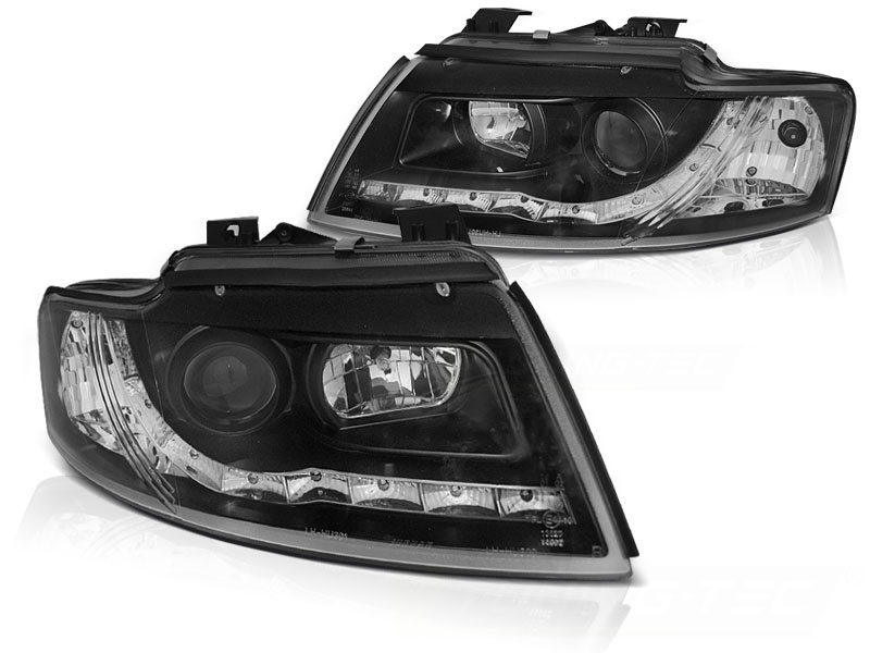 Koplampen met parkeerlicht geschikt voor Audi A4 B6 Cabrio 02-06 – zwart