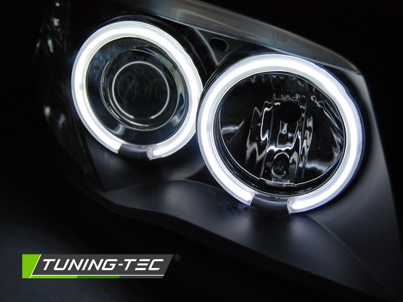 Koplampen dual halo rims geschikt voor BMW 1 E87/E81/82/88 04-11 Angel Eyes CCFL zwart