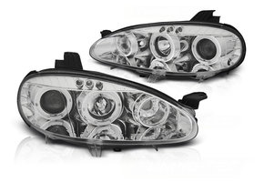 Koplampen dual halo rims geschikt voor Mazda MX5 01-05 Angel Eyes chroom