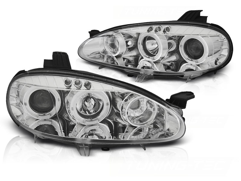 Koplampen dual halo rims geschikt voor Mazda MX5 01-05 Angel Eyes chroom