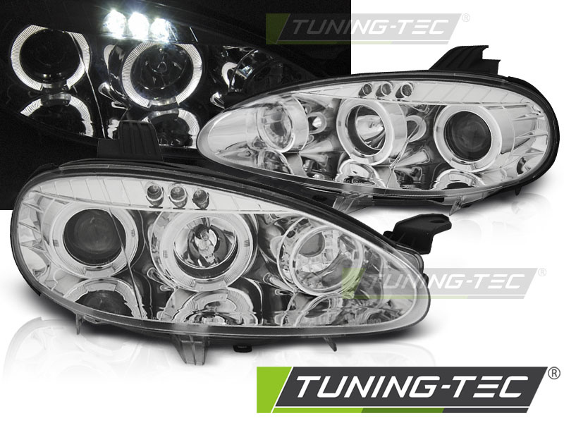 Koplampen dual halo rims geschikt voor Mazda MX5 01-05 Angel Eyes chroom