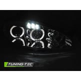 Koplampen dual halo rims geschikt voor Mazda MX5 01-05 Angel Eyes chroom