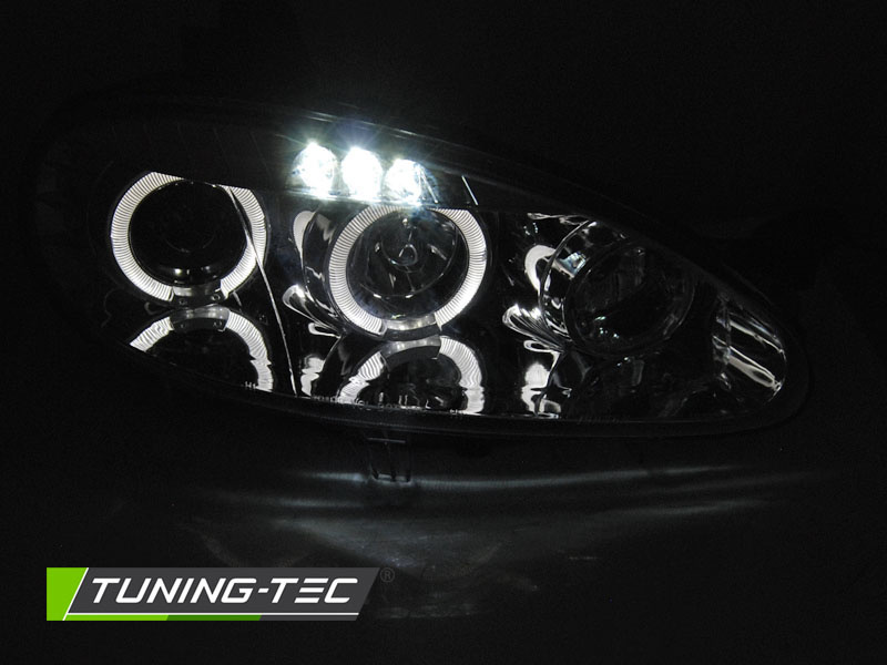 Koplampen dual halo rims geschikt voor Mazda MX5 01-05 Angel Eyes chroom