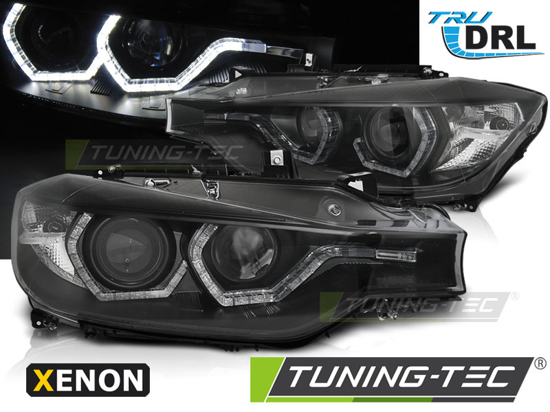 Koplampen Xenon geschikt voor BMW F30/F31 10.11–05.15 Angel Eyes zwart