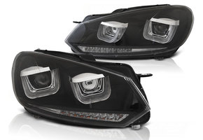 Koplampen dagrijlicht geschikt voor VW Golf 6 08-12 zwart