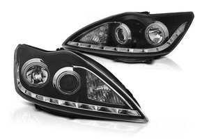 Koplampen met parkeerlicht geschikt voor Ford Focus II 02.08-10 Angel Eyes CCFL zwart