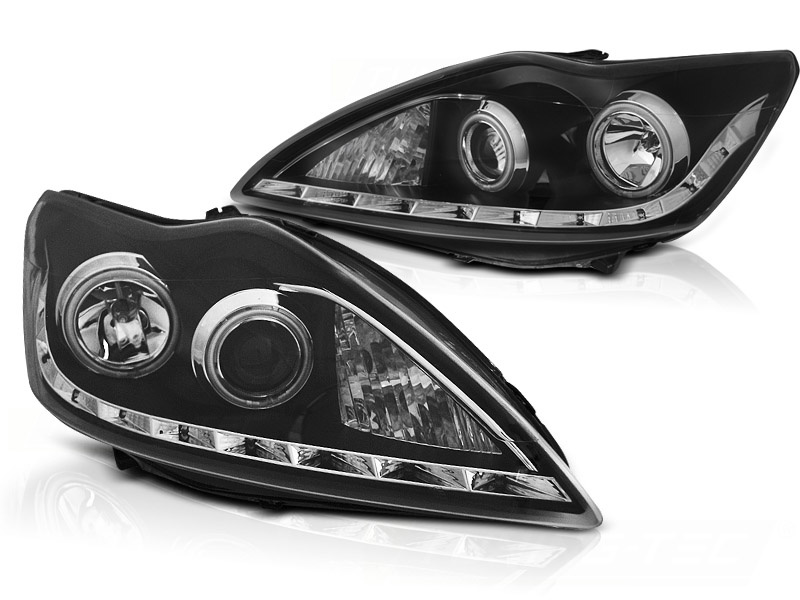 Koplampen met parkeerlicht geschikt voor Ford Focus II 02.08-10 Angel Eyes CCFL zwart