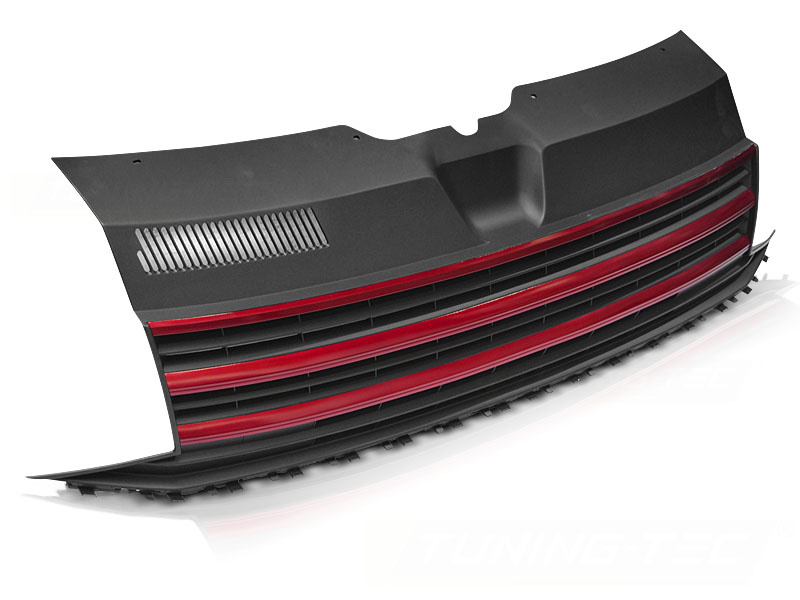 Grill geschikt voor VW T6 15-19 - rood zwart