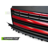 Grill geschikt voor VW T6 15-19 - rood zwart