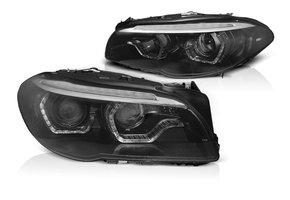 Koplampen Xenon geschikt voor BMW F10/F11 10-13 Angel Eyes zwart