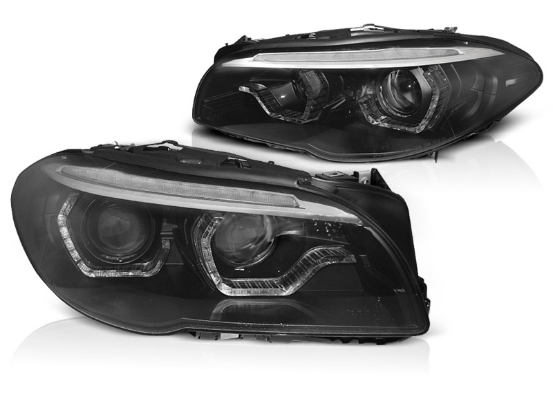 Koplampen Xenon geschikt voor BMW F10/F11 10-13 Angel Eyes zwart