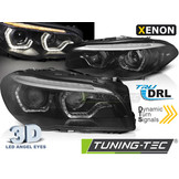 Koplampen Xenon geschikt voor BMW F10/F11 10-13 Angel Eyes zwart