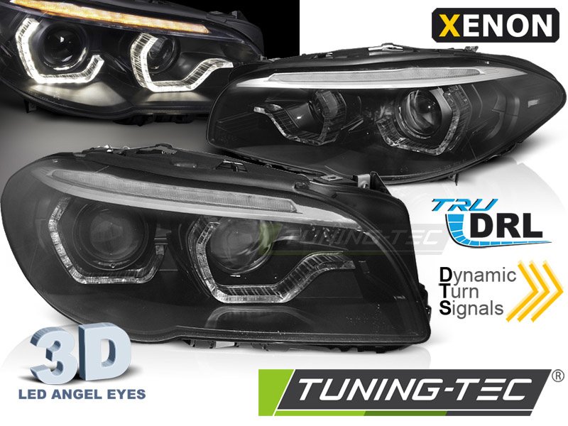 Koplampen Xenon geschikt voor BMW F10/F11 10-13 Angel Eyes zwart