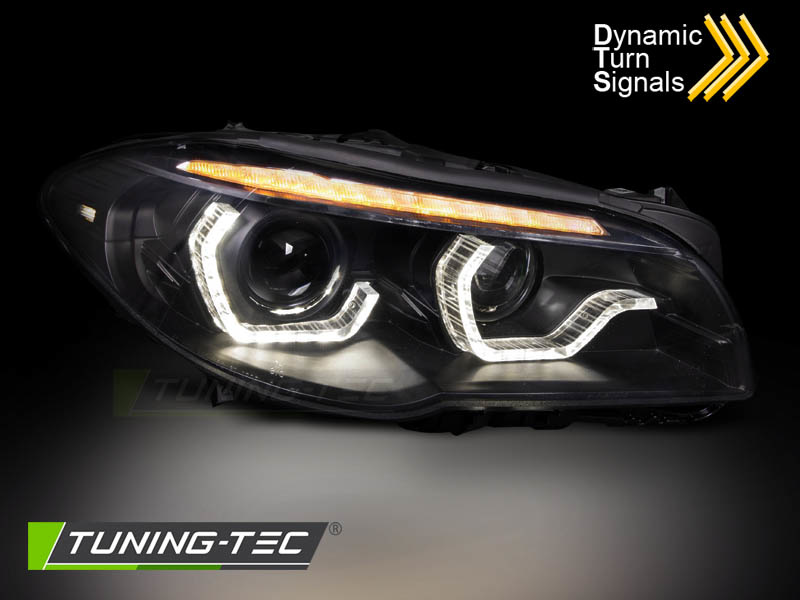 Koplampen Xenon geschikt voor BMW F10/F11 10-13 Angel Eyes zwart