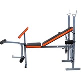 Sportbank - opklapbaar - multifunctioneel - volledig instelbaar - voor gewichten - zwart & oranje