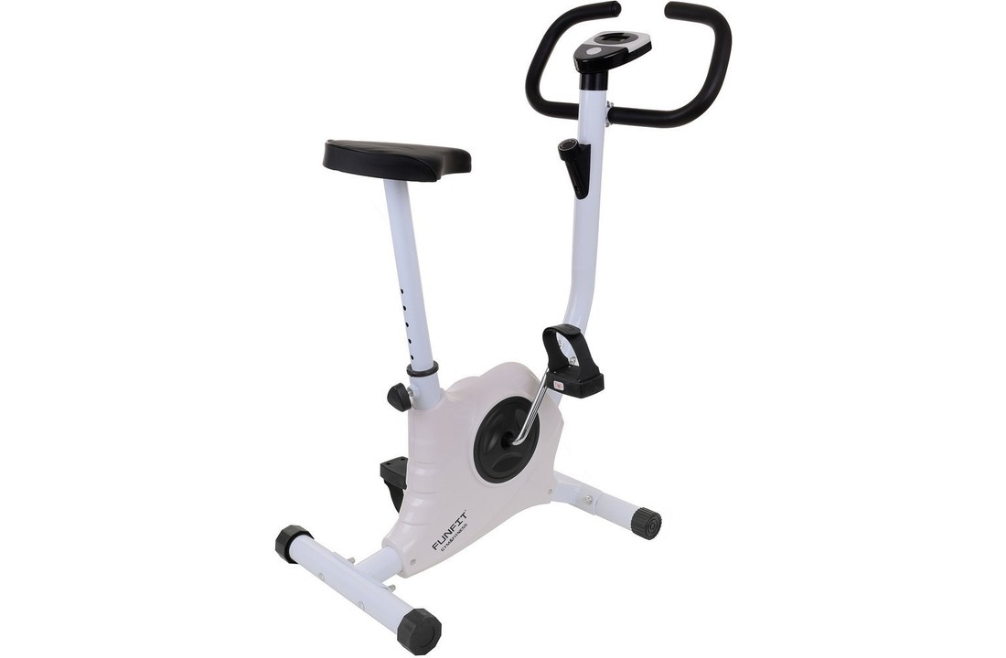 Hometrainer fiets - wit - mechanische weerstand