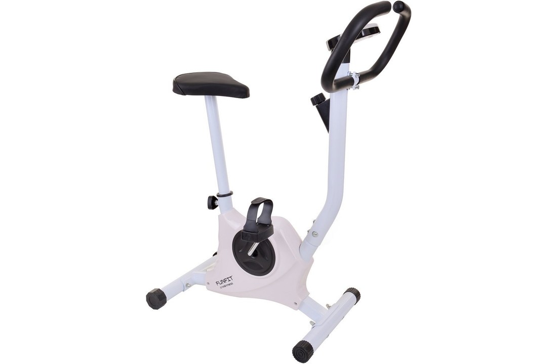 Hometrainer fiets - wit - mechanische weerstand