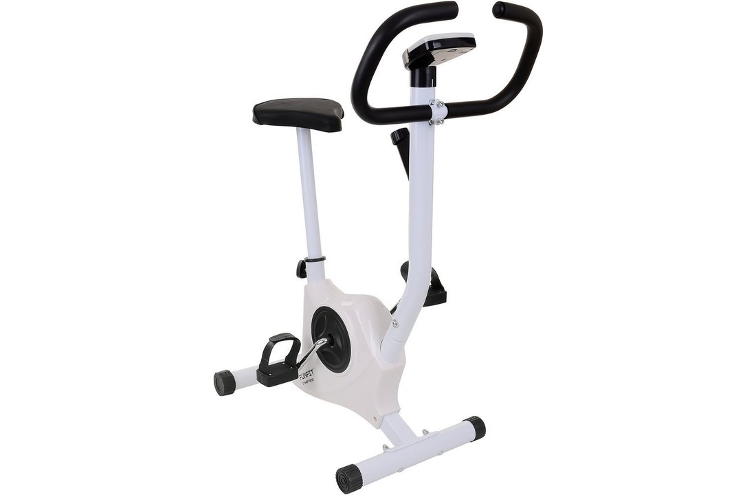 Hometrainer fiets - wit - mechanische weerstand