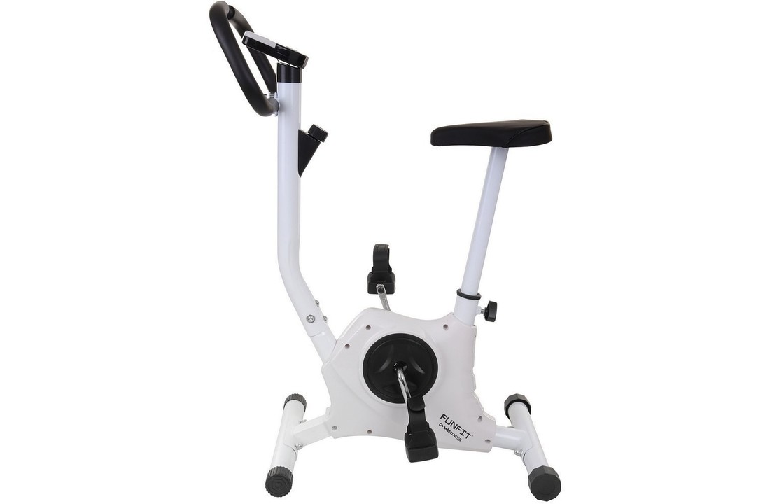 Hometrainer fiets - wit - mechanische weerstand