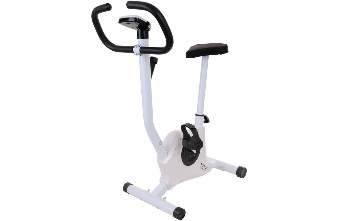 Hometrainer fiets - wit - mechanische weerstand