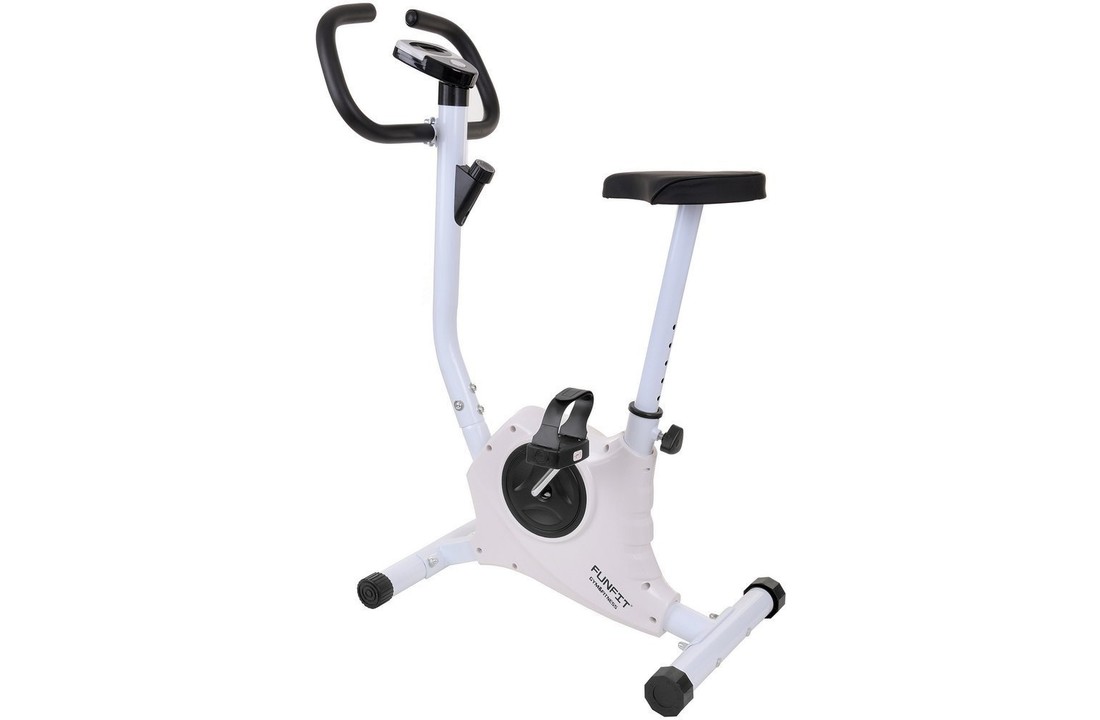 Hometrainer fiets - wit - mechanische weerstand
