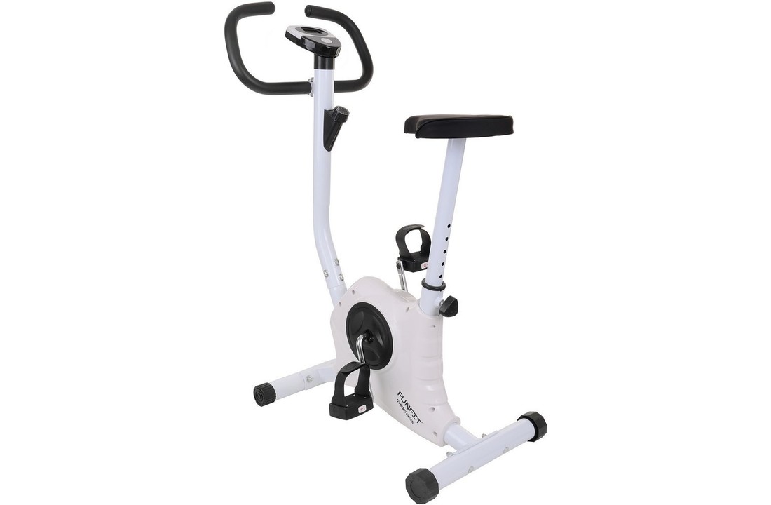 Hometrainer fiets - wit - mechanische weerstand