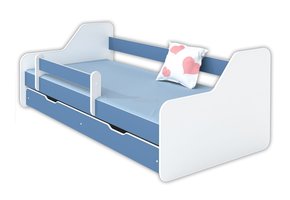 Kinderbed 180x80cm wit / blauw