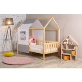 Huisbed 80x160 cm grenen kinderbed met lattenbodem