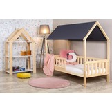 Huisbed 80x160 cm grenen kinderbed met lattenbodem